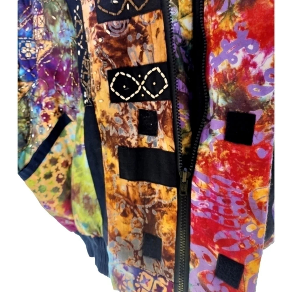 Exquisite Batik Beaded Jacket Euc - image 8